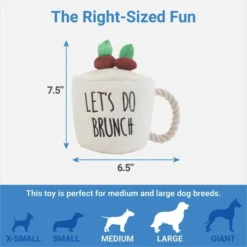 Frisco Brunch Coffee Plush with Rope Squeaky Dog Toy -FRISCO Sales 297230 PT1. SY630 V1643916684