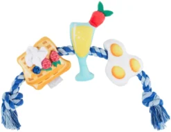 Frisco Brunch Breakfast Favorites Plush with Rope Squeaky Dog Toy