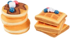 Frisco Brunch Pancake & Waffle Plush Squeaky Dog Toy, 2 count