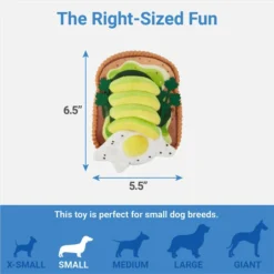 Frisco Brunch Avocado Toast Plush Squeaky Dog Toy -FRISCO Sales 297252 PT1. SY630 V1643916400