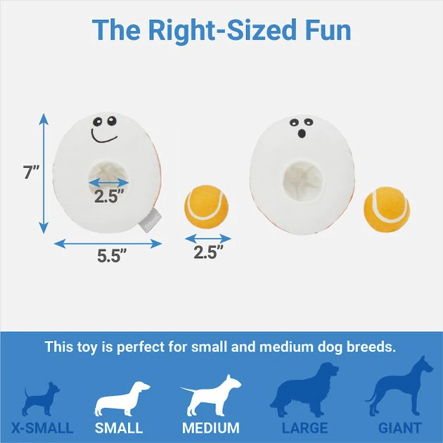 Frisco Brunch Egg in Hole 2-in-1 Plush with Tennis Ball Dog Toy 4 Frisco Brunch Egg in Hole 2-in-1 Plush with Tennis Ball Dog Toy - Image 2