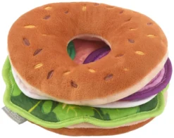 Frisco Brunch Bagel with Lox Plush Squeaky Dog Toy