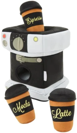 Frisco Brunch Espresso Machine Hide & Seek Puzzle Plush Squeaky Dog Toy