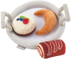 Frisco Brunch Pastry Tray Plush Squeaky Dog Toy, 4 count