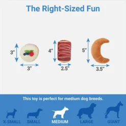 Frisco Brunch Pastry Tray Plush Squeaky Dog Toy, 4 count -FRISCO Sales 297262 PT2. SY630 V1643916710