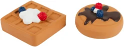Frisco Brunch Pancake & Waffle Latex Squeaky Dog Toy, 2 count