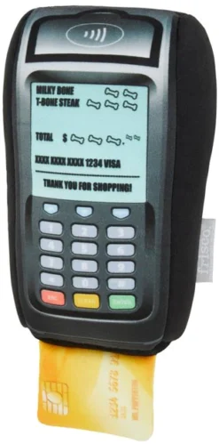 Frisco Brunch Credit Card & Machine Plush Squeaky Dog Toy