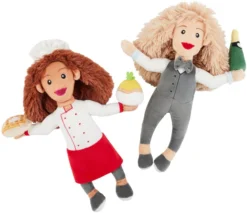 Frisco Brunch Chef & Waitress Plush Squeaky Dog Toy, 2 count