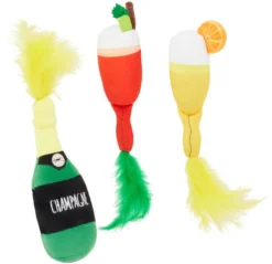 Frisco Brunch Bottomless Mimosas Plush Cat Toy with Catnip, 3 count