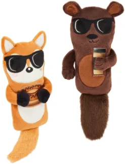 Frisco Brunch Bear & Fox Plush Cat Toy with Catnip, 2 count