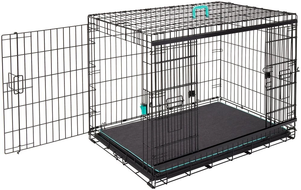 Frisco Heavy Duty Enhanced Lock Sliding Double Door Fold & Carry Wire Dog Crate & Mat Kit 9 Frisco Heavy Duty Enhanced Lock Sliding Double Door Fold & Carry Wire Dog Crate & Mat Kit - Image 7