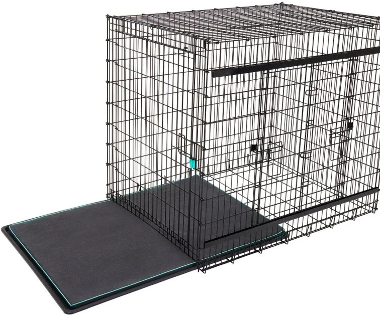 Frisco Heavy Duty Enhanced Lock Sliding Double Door Fold & Carry Wire Dog Crate & Mat Kit, 54 inch 7 Frisco Heavy Duty Enhanced Lock Sliding Double Door Fold & Carry Wire Dog Crate & Mat Kit, 54 inch - Image 5
