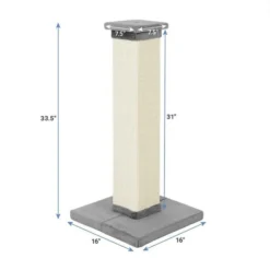 Frisco 33.5-in Sisal Cat Scratching Post, Gray + Frisco Sisal Mat, Medium -FRISCO Sales 297950 PT2. SY630 V1622740343
