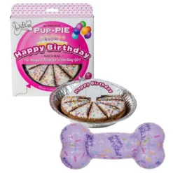 Frisco||The Lazy Dog Cookie Co. Frisco Birthday TPR Bone Dog Toy, Purple, Large + The Lazy Dog Cookie Co. Happy Birthday Pup-PIE Dog Treat, Girl