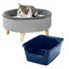 Frisco Modern Round Elevated Cat Bed + Frisco High Sided Cat Litter Box, Navy, Extra Large 24-in 2 Frisco Modern Round Elevated Cat Bed + Frisco High Sided Cat Litter Box, Navy, Extra Large 24-in -FRISCO Sales 297988 MAIN. SY630 V1621259835