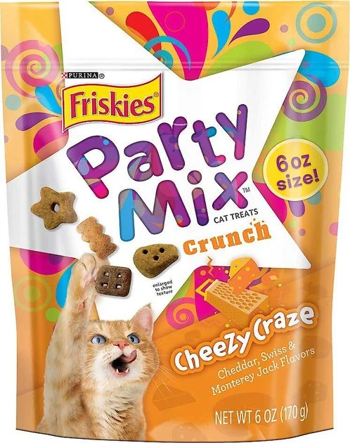 Friskies||Frisco Friskies Party Mix Crunch Cheezy Craze Cat Treats, 6-oz bag + Frisco Melamine Dog & Cat Treat Jar with Bamboo Lid, 8 Cups 4 Friskies||Frisco Friskies Party Mix Crunch Cheezy Craze Cat Treats, 6-oz bag + Frisco Melamine Dog & Cat Treat Jar with Bamboo Lid, 8 Cups - Image 2
