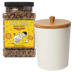 Tiny Tiger||Frisco Tiny Tiger Crunchy Bunch, Chicken Cannonball, Chicken Flavor Cat Treats, 20-oz Jar + Frisco Melamine Dog & Cat Treat Jar with Bamboo Lid, 8 Cups