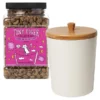 Tiny Tiger||Frisco Tiny Tiger Crunchy Bunch, Fearless Feathers and Gracious Gills, Chicken & Seafood Flavor Cat Treats, 20-oz Jar + Frisco Melamine Dog & Cat Treat Jar with Bamboo Lid, 8 Cups