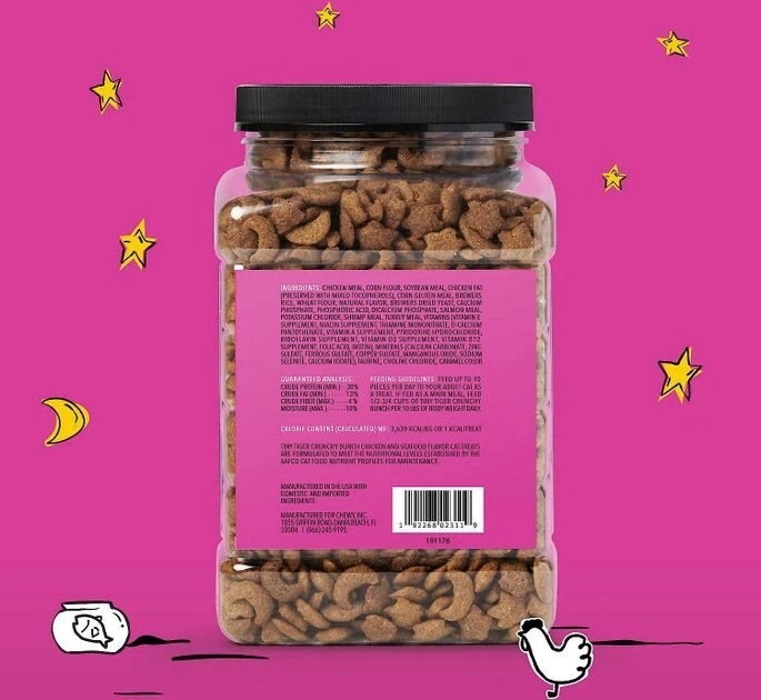 Tiny Tiger||Frisco Tiny Tiger Crunchy Bunch, Fearless Feathers and Gracious Gills, Chicken & Seafood Flavor Cat Treats, 20-oz Jar + Frisco Melamine Dog & Cat Treat Jar with Bamboo Lid, 8 Cups 5 Tiny Tiger||Frisco Tiny Tiger Crunchy Bunch, Fearless Feathers and Gracious Gills, Chicken & Seafood Flavor Cat Treats, 20-oz Jar + Frisco Melamine Dog & Cat Treat Jar with Bamboo Lid, 8 Cups - Image 3