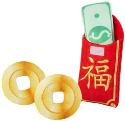 Frisco Red Envelope Plush Squeaky Dog Toy, 3 pack