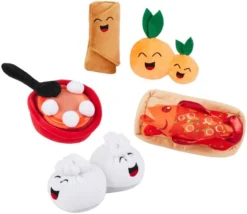 Frisco Food Plush Squeaky Dog Toy, 5 pack