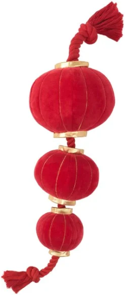 Frisco Lantern Plush with Rope Squeaky Dog Toy