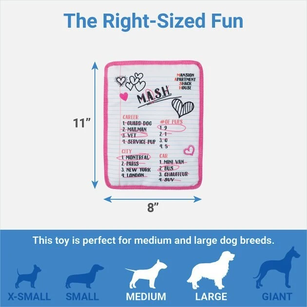 Frisco Valentine MASH Flat Plush Squeaky Dog Toy 4 Frisco Valentine MASH Flat Plush Squeaky Dog Toy - Image 2