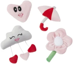 Frisco It's Raining Love Plush Cat Toy with Catnip, 4 count
