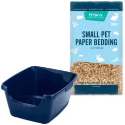 Frisco High Sided Litter Box + Small Animal Bedding, Nautral