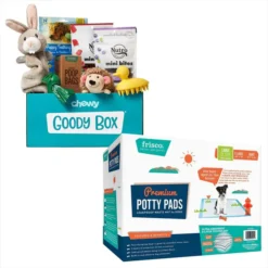 Goody Box||Frisco Goody Box Puppy Toys, Treats & Potty Training + Frisco Training & Potty Pads, 22 x 23-in