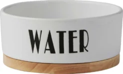 Frisco Ceramic Bowl with Wood Base, 2.5 Cups + Treat Jar, 4 Cups -FRISCO Sales 302412 PT1. SY630 V1623063147