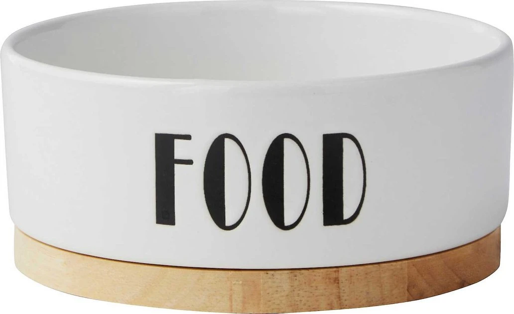 Frisco Ceramic Dog & Cat Water + Food Bowl with Wood Base 7 Frisco Ceramic Dog & Cat Water + Food Bowl with Wood Base - Image 5