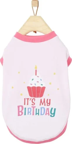 Frisco Happy Birthday Crown, X-Small/Small + Dog & Cat T-Shirt, Pink -FRISCO Sales 302474 PT5. SY630 V1623073064