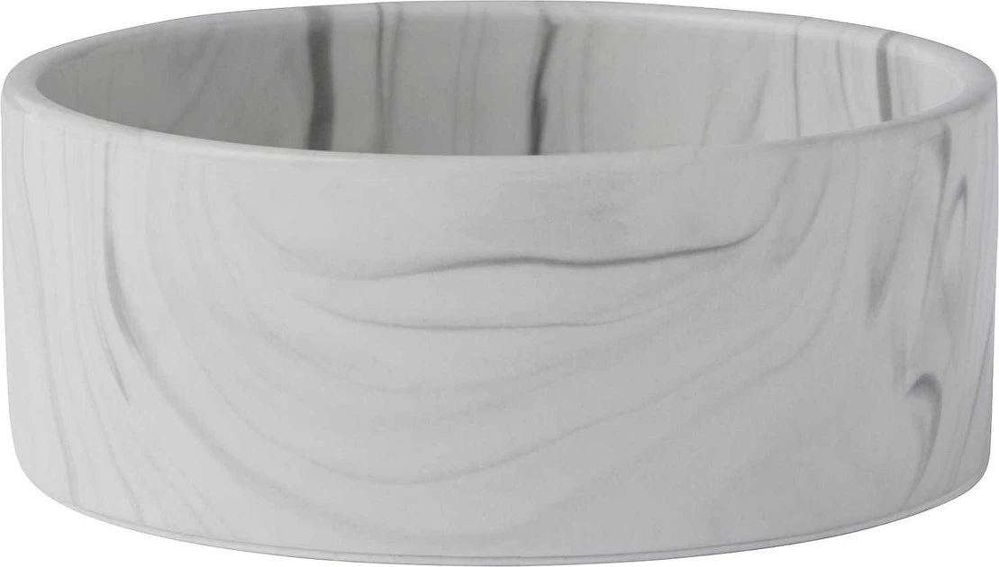 Frisco Marble Design Non-skid Ceramic Dog Bowl + Treat Jar with Wood Lid, 3.75 Cups 4 Frisco Marble Design Non-skid Ceramic Dog Bowl + Treat Jar with Wood Lid, 3.75 Cups - Image 2