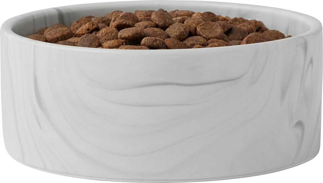 Frisco Marble Design Non-skid Ceramic Dog Bowl + Treat Jar with Wood Lid, 3.75 Cups 5 Frisco Marble Design Non-skid Ceramic Dog Bowl + Treat Jar with Wood Lid, 3.75 Cups - Image 3