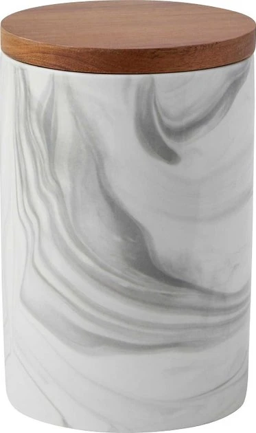 Frisco Marble Design Non-skid Ceramic Dog Bowl + Treat Jar with Wood Lid, 3.75 Cups 8 Frisco Marble Design Non-skid Ceramic Dog Bowl + Treat Jar with Wood Lid, 3.75 Cups - Image 6