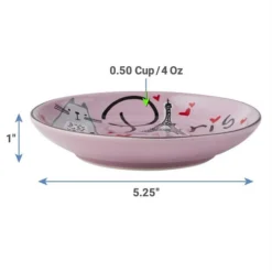Frisco Paris Non-skid Ceramic Dish, 0.50 Cup + Cat Dish, 1.50 Cup -FRISCO Sales 302490 PT3. SY630 V1623082058