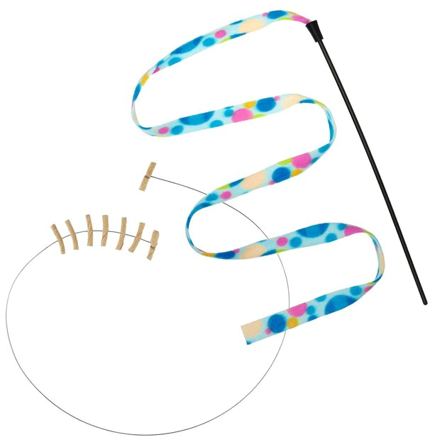 Frisco Wire + Fabric Teaser Cat Toy, Neon Bubbles 3 Frisco Wire + Fabric Teaser Cat Toy, Neon Bubbles