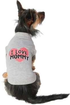 Frisco I Love Daddy + I Love Mommy Dog & Cat T-Shirt, Gray -FRISCO Sales 302738 PT4. SY630 V1623040048
