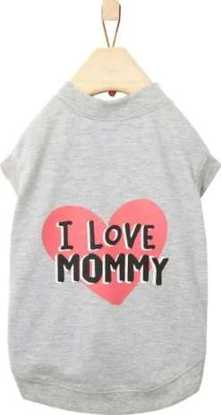 Frisco I Love Daddy + I Love Mommy Dog & Cat T-Shirt, Gray -FRISCO Sales 302738 PT5. SY630 V1623086853
