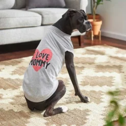 Frisco I Love Daddy + I Love Mommy Dog & Cat T-Shirt, Gray -FRISCO Sales 302738 PT7. SY630 V1623041562