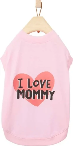 Frisco I Love Daddy + I Love Mommy Dog & Cat T-Shirt, Pink -FRISCO Sales 302752 PT5. SY630 V1623084755