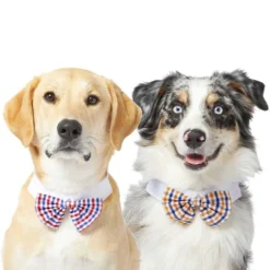 Frisco Plaid Dog & Cat Bow Tie, Red & Blue + Orange & Blue