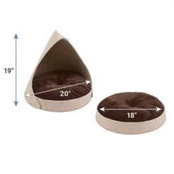 Frisco 21-in Sisal Scratching Post with Toy, Cream + Felt Removable Hood Cave Cat & Dog Covered Bed, Brown -FRISCO Sales 303320 PT5. SY630 V1623041243