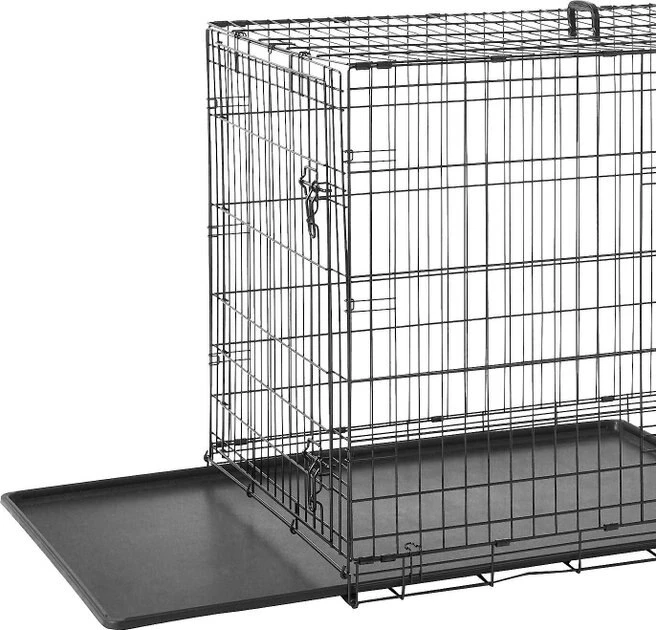 Frisco Fold & Carry Double Door Collapsible Wire Dog Crate & Mat Kit + Stainless Steel Bowl, 4.75-cup, 2 count 4 Frisco Fold & Carry Double Door Collapsible Wire Dog Crate & Mat Kit + Stainless Steel Bowl, 4.75-cup, 2 count - Image 2