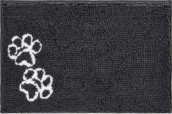 Frisco Microfiber Chenille Shammy Towel + Paw Print Mat, Gray, Large -FRISCO Sales 303468 PT5. SY630 V1623034648