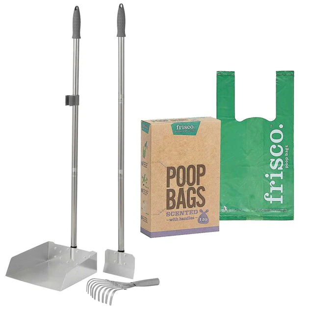 Frisco Rake & Spade Set with Dustpan, Large + Handle Dog Poop Bag, Scented, 120 count 3 Frisco Rake & Spade Set with Dustpan, Large + Handle Dog Poop Bag, Scented, 120 count