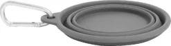 Frisco Silicone Collapsible Travel Bowl with Carabiner, Gray, 1.5 Cups + Pet Toy & Bowl Cleaning Wipes -FRISCO Sales 303616 PT3. SY630 V1623039444
