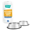 Frisco Stainless Steel Bowl, 4.75-cup, 2 count + Pet Toy & Bowl Cleaning Wipes