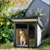 Frisco Modern Wooden Outdoor Dog House, White -FRISCO Sales 304037 MAIN. SY630 V1641481230